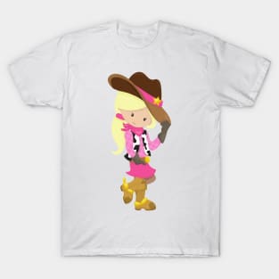 Cowgirl, Sheriff, Western, Country, Blonde Hair T-Shirt